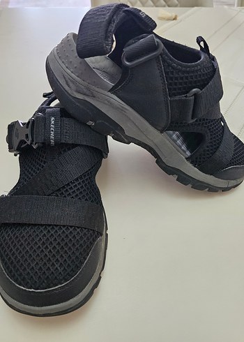 Skechers Erkek Siyah Spor Sandalet Velcro Bantlı - Görsel 2