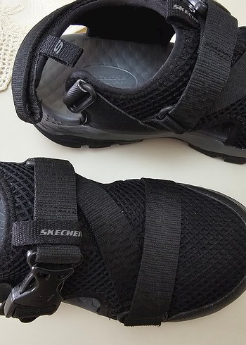 Skechers Erkek Siyah Spor Sandalet Velcro Bantlı - Görsel 6
