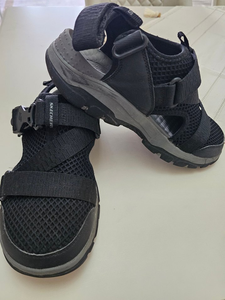 Skechers Erkek Siyah Spor Sandalet Velcro Bantlı - Görsel 2