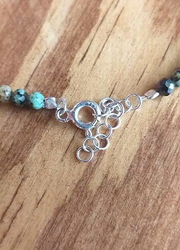 Orjinal gümüş klipsli doğal taş. 
Turkuaz  - Görsel 2