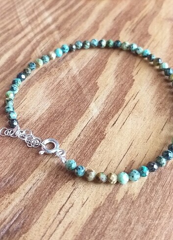 Orjinal gümüş klipsli doğal taş. 
Turkuaz  - Görsel 3