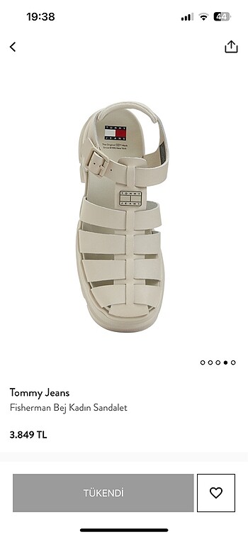 38 Beden ten rengi Renk Tommy kadın sandalet fisherman