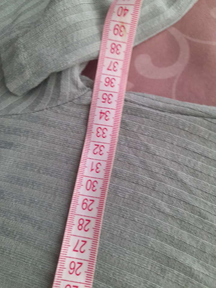 Gri Uzun Kollu Fitilli Kadın bluz - Görsel 5