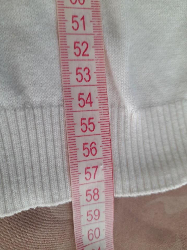 V Yaka Beyaz Kadın Pamuklu Triko Kazak - Görsel 4