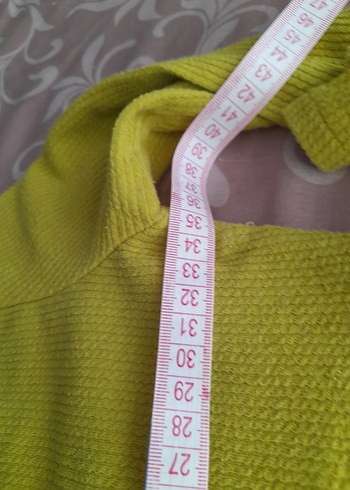 yesil Yüksek Yakalı Kadın licrali  bluz crop - Görsel 5