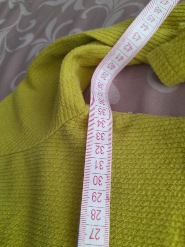 yesil Yüksek Yakalı Kadın licrali  bluz crop - Görsel 5