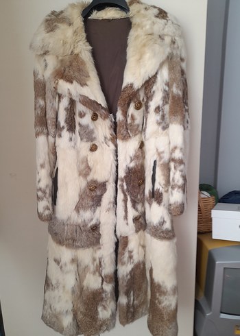 Uzun Bej Kadın Kürk Detaylı Kaban - Görsel 2