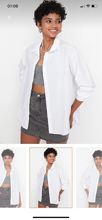 Trendyolmilla loose fit beyaz gömlek