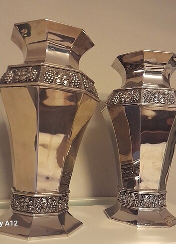  Beden 2 adet gümüş vazo
