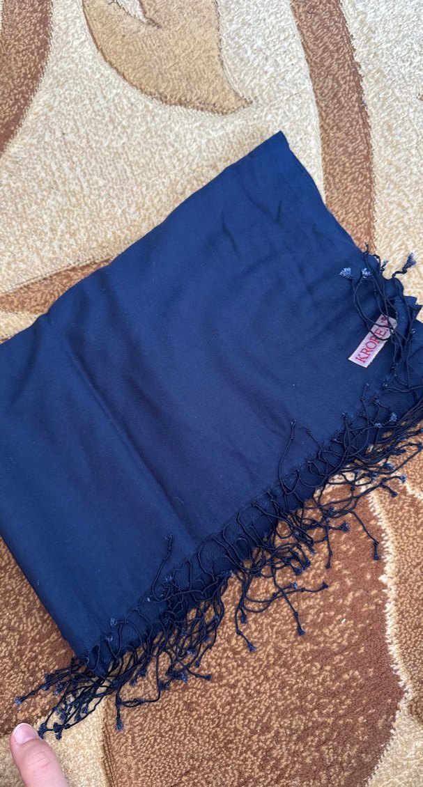 Lacivert Kadın Bohem Şal, Püsküllü - Görsel 3