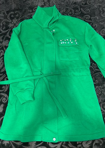 Zara Düğmeli, Yüksek Yaka Yeşil Kadın Eşofman Takımı