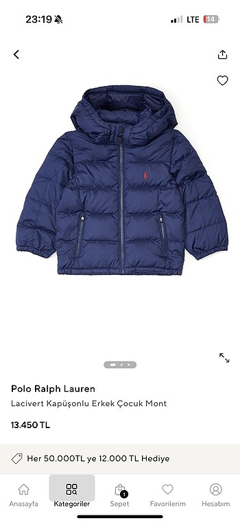 Ralph Lauren Erkek Çocuk Mont