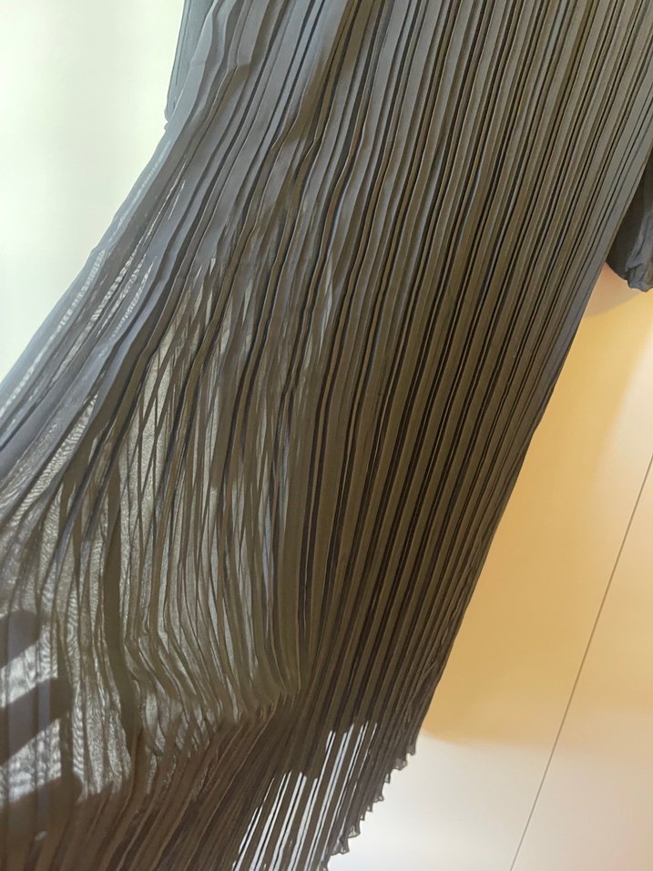 Piliseli Siyah Uzun Kollu Kadın Elbise 2 beden Terzi dükkanı - Görsel 2