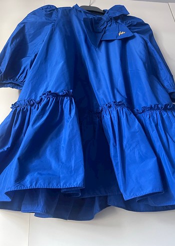 Mavi Fırfırlı Kız Çocuk Elbisesi B&G - Görsel 5