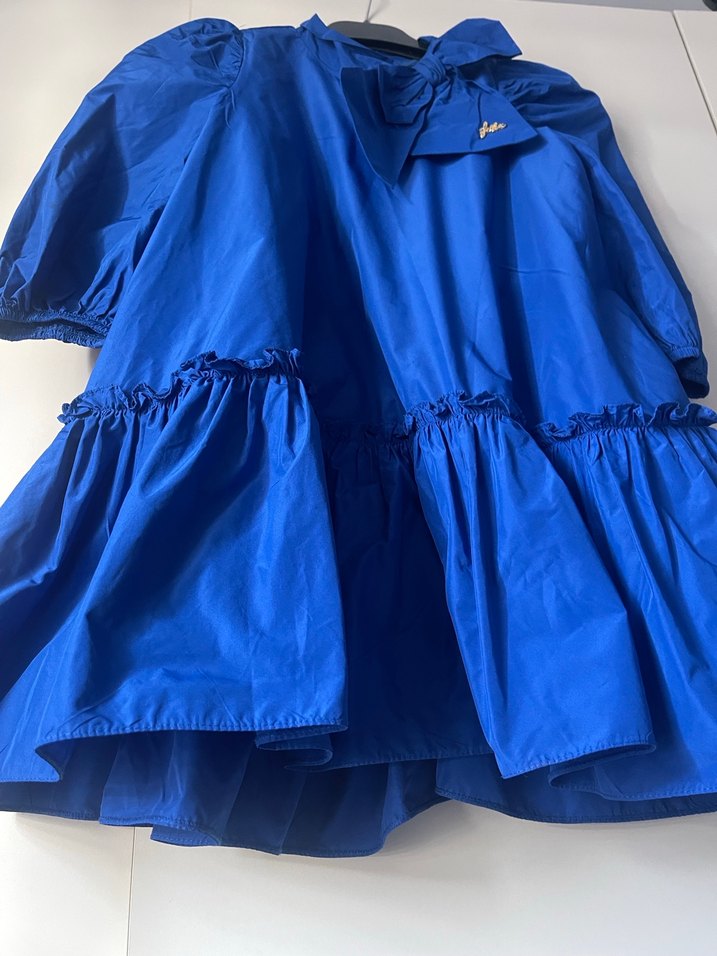 Mavi Fırfırlı Kız Çocuk Elbisesi B&G - Görsel 5