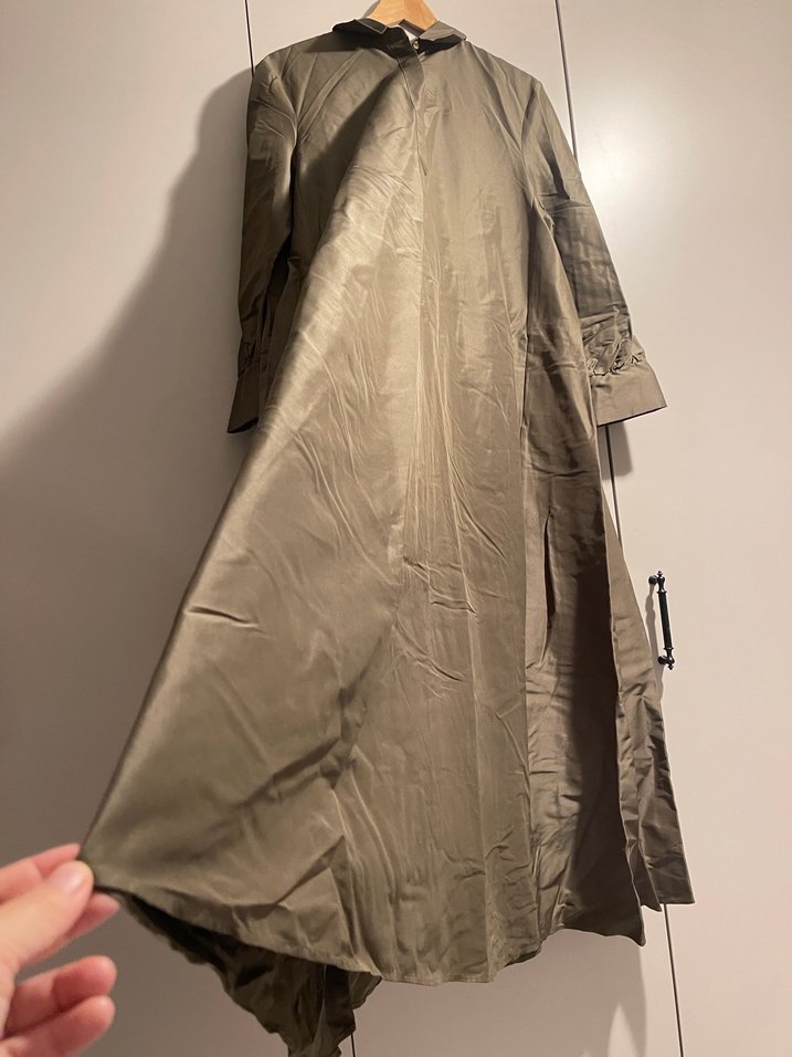 Bej Uzun Keten Kadın elbise - Görsel 3