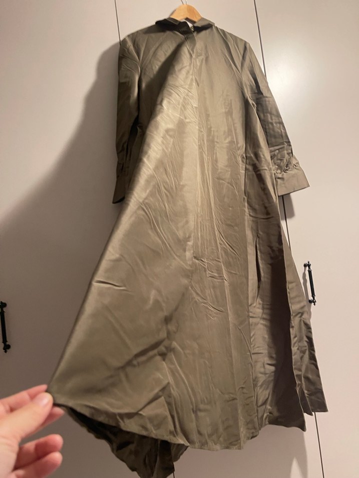 Bej Uzun Keten Kadın elbise - Görsel 2