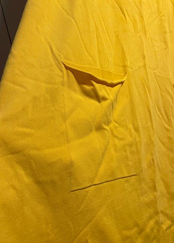 Sarı Uzun Kollu Salaş Triko Elbise - Görsel 2