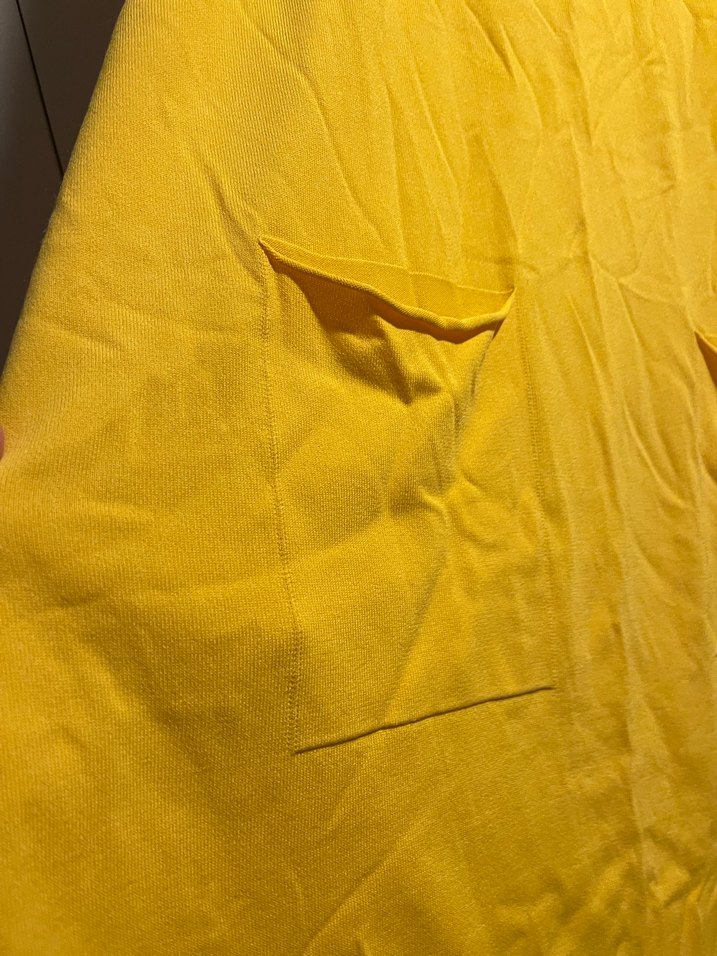 Sarı Uzun Kollu Salaş Triko Elbise - Görsel 2