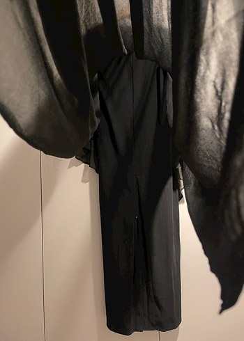 Siyah Uzun Salaş Kadın Elbise - Görsel 6