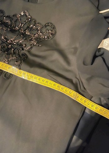 Uzun Siyah Nakışlı Gotik Elbise KAYRA marka - Görsel 8