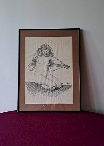 Kara Kalem Nude Çizg Boy 41.50 Genişlik 31 cm En 1.50 cm - Görsel 2