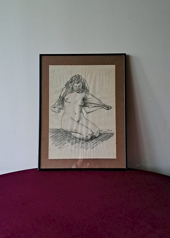 Kara Kalem Nude Çizg Boy 41.50 Genişlik 31 cm En 1.50 cm - Görsel 9