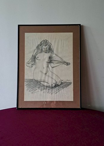 Kara Kalem Nude Çizg Boy 41.50 Genişlik 31 cm En 1.50 cm - Görsel 3