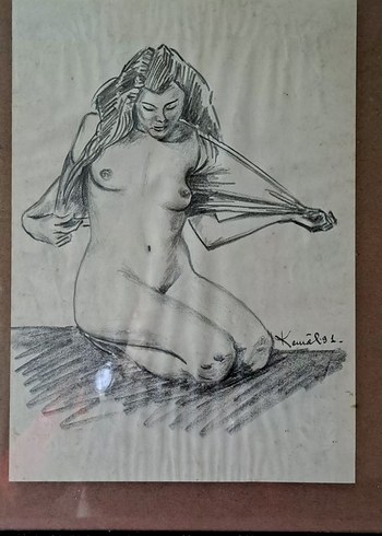 Kara Kalem Nude Çizg Boy 41.50 Genişlik 31 cm En 1.50 cm - Görsel 16