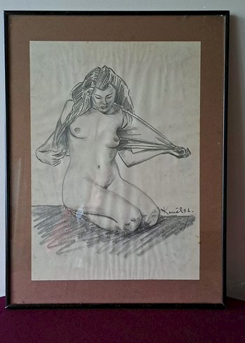 Kara Kalem Nude Çizg Boy 41.50 Genişlik 31 cm En 1.50 cm - Görsel 5