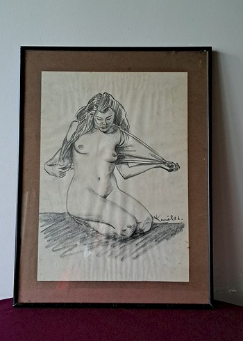 Kara Kalem Nude Çizg Boy 41.50 Genişlik 31 cm En 1.50 cm - Görsel 7