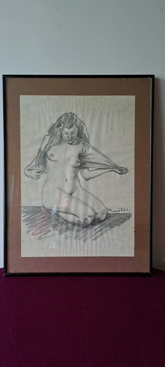 Kara Kalem Nude Çizg Boy 41.50 Genişlik 31 cm En 1.50 cm - Görsel 5