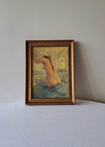 Beden camel Renk Yağlı Boya Nude Tablo