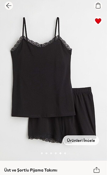 H&M Üst Ve Şortlu Pijama Takımı
