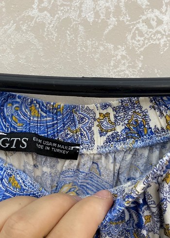 Mavi Bohem Uzun Elbise, Kısa Kollu, Fırfırlı - Görsel 4