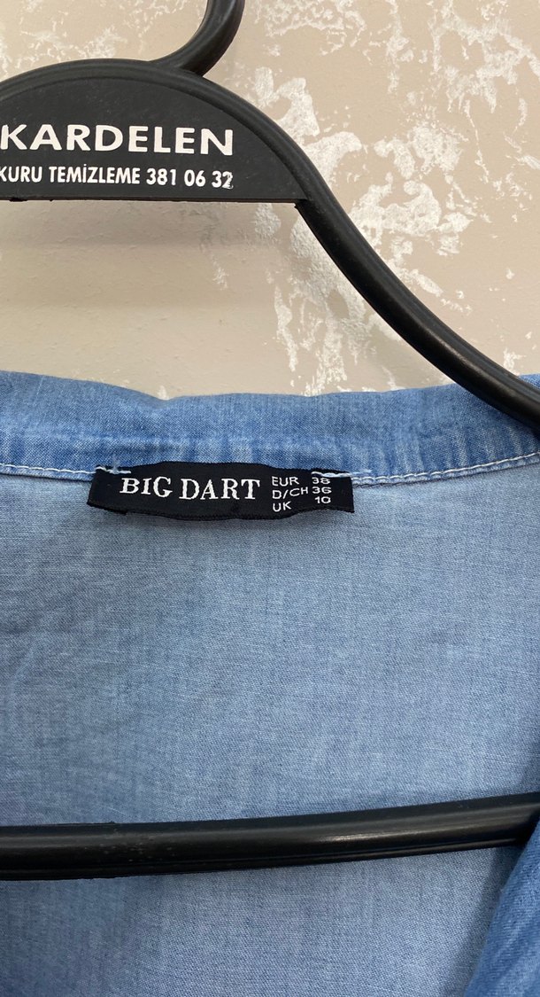 Düğmeli Kot Midi Elbise - Görsel 4