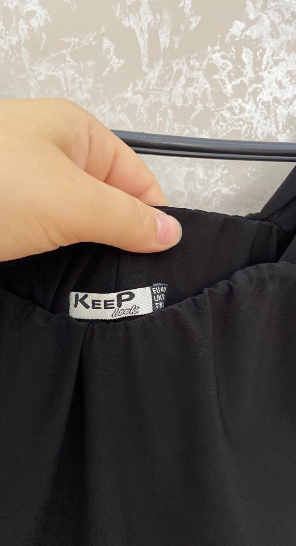 Siyah Drapeli Uzun Siyah Kadın Elbise - Görsel 5