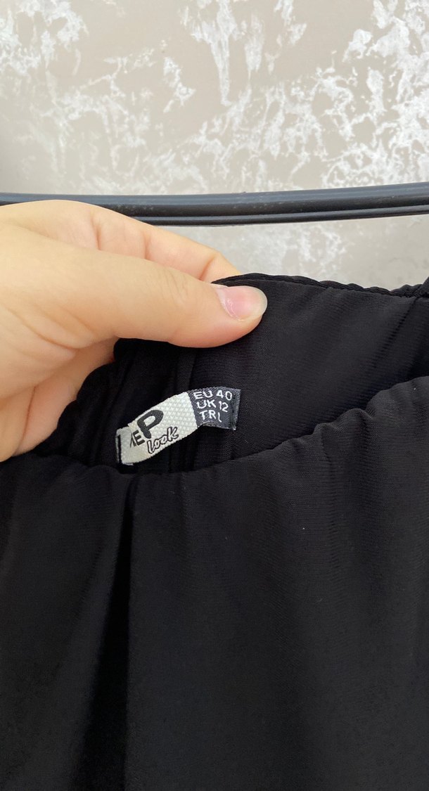 Siyah Drapeli Uzun Siyah Kadın Elbise - Görsel 4