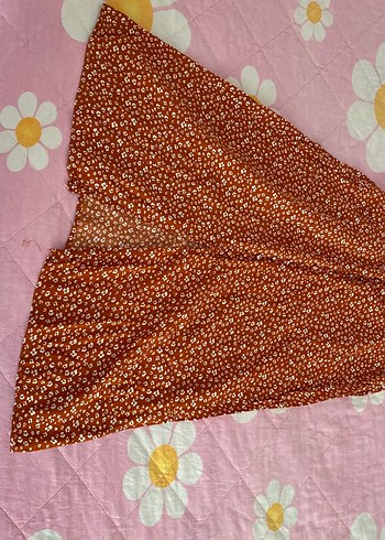 Bohem Uzun Etek, Fırfırlı, Bağlama Desenli, Kahverengi - Görsel 2