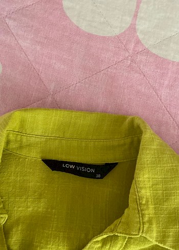 Kadın Yeşil Keten Gömlek - Görsel 3