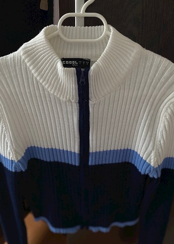 Yüksek Yaka Fermuarlı Kadın Triko Kazak - Görsel 2