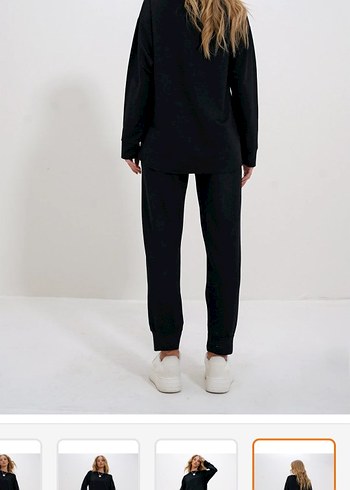 Siyah Kadın Regular Fit Eşofman takımı - Görsel 4