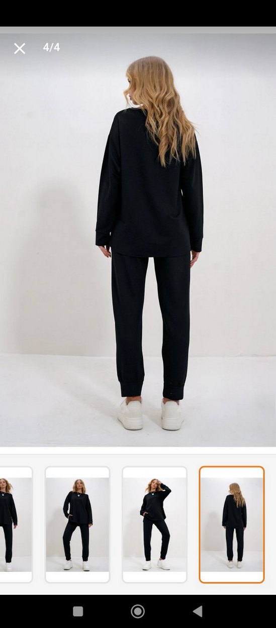 Siyah Kadın Regular Fit Eşofman takımı - Görsel 4