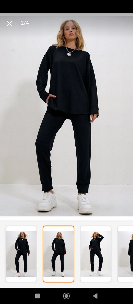 Siyah Kadın Regular Fit Eşofman takımı - Görsel 2