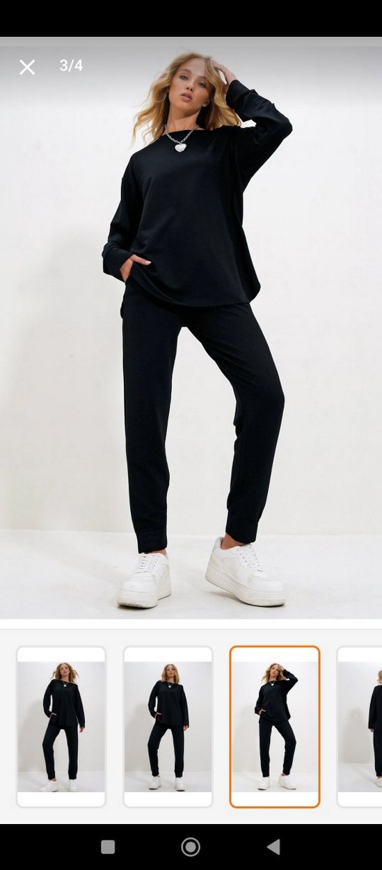 Siyah Kadın Regular Fit Eşofman takımı - Görsel 3