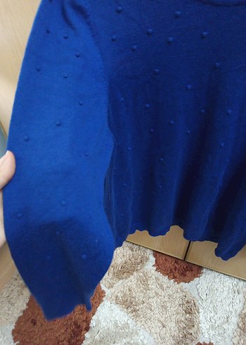 Mavi Triko Kadın Uzun Kollu Kazak - Görsel 2