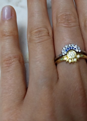 Altın Renkli İşlemeli Kadın Yüzük çelik - Görsel 2