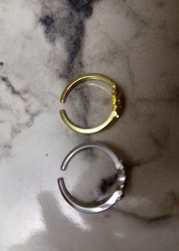 Altın Renkli İşlemeli Kadın Yüzük çelik - Görsel 4