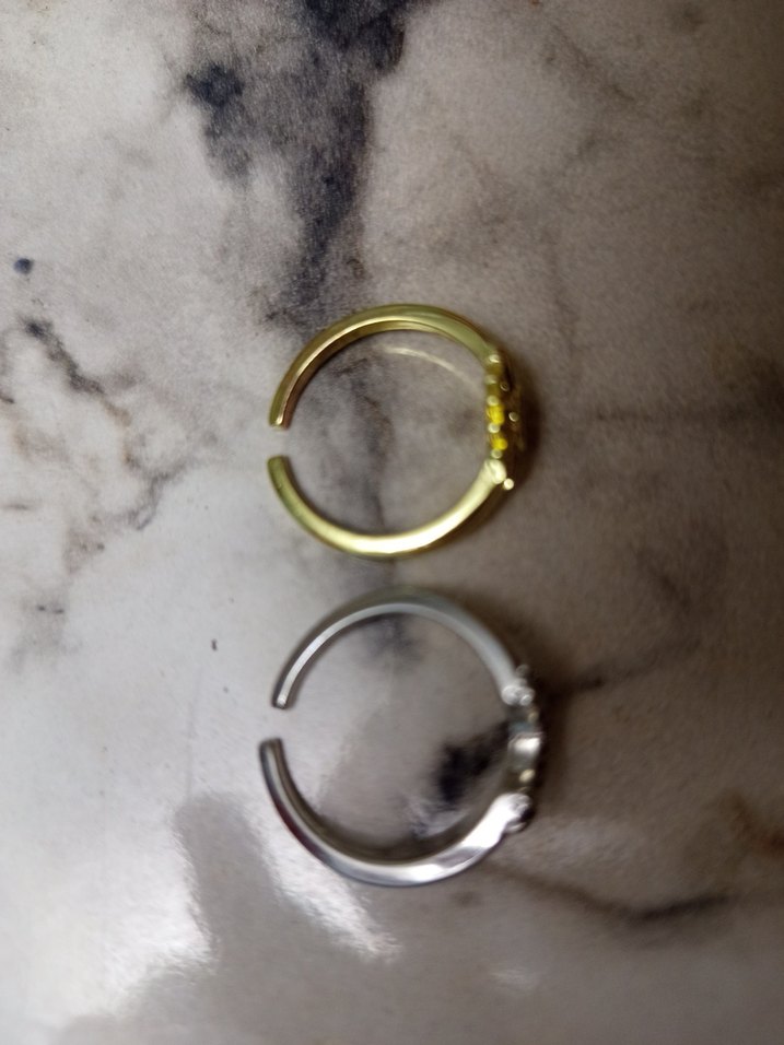 Altın Renkli İşlemeli Kadın Yüzük çelik - Görsel 4