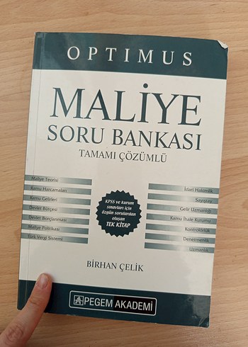 Optimus Maliye Soru Bankası Tamamı Çözümlü KPSS A GRUBU PEGEM - Görsel 3